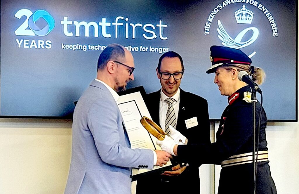 TMT First presented with King’s Award for Enterprise in Innovation.