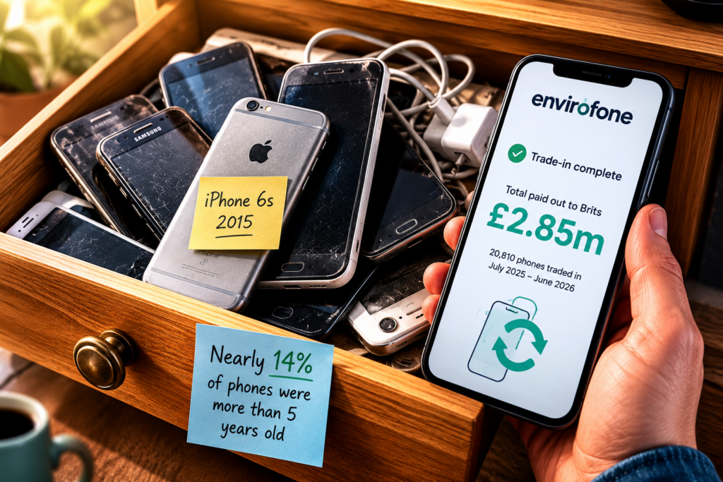 Consumers cash in £2.85m from decade-old handsets with Envirofone in a year
